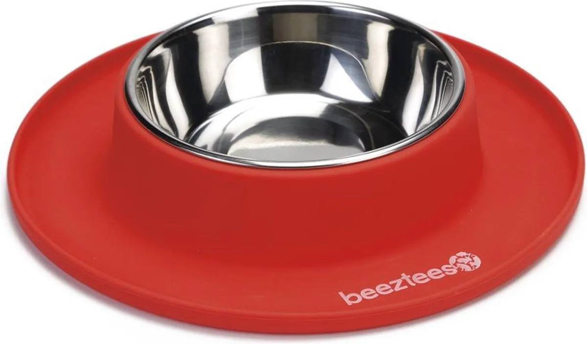 Beeztees Siliconen Hondenvoerbak Rood 24x4,5cm