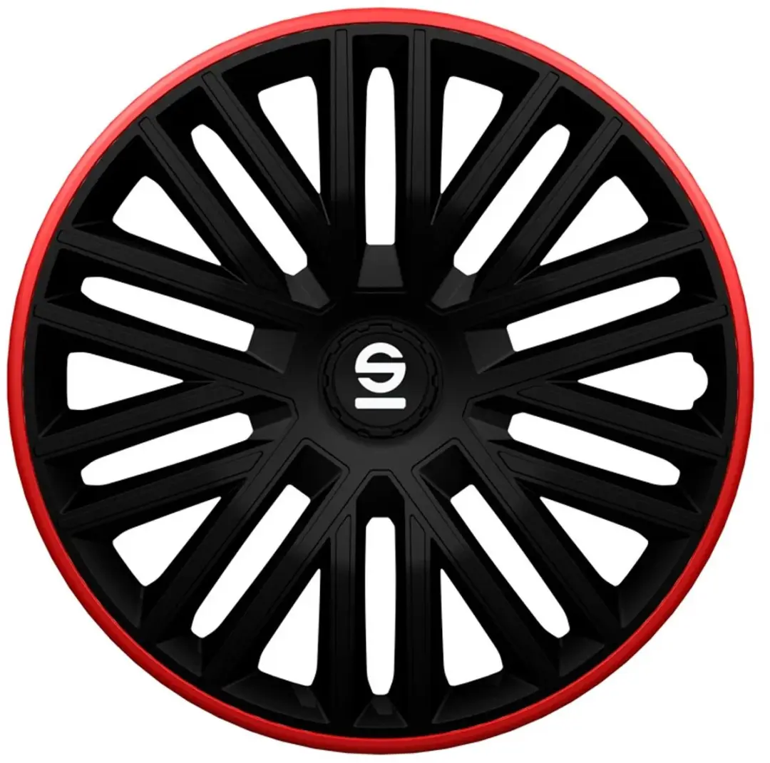 Sparco Wieldoppen Bergamo 15 inch Zwart Rood