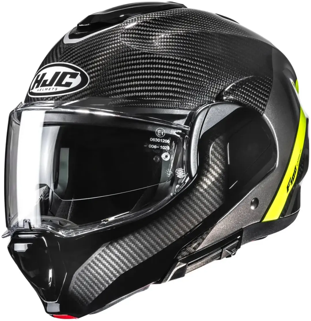 HJC F100 Carbon Stan Systeemhelm - Zwart/Geel - afbeelding 6 van 6
