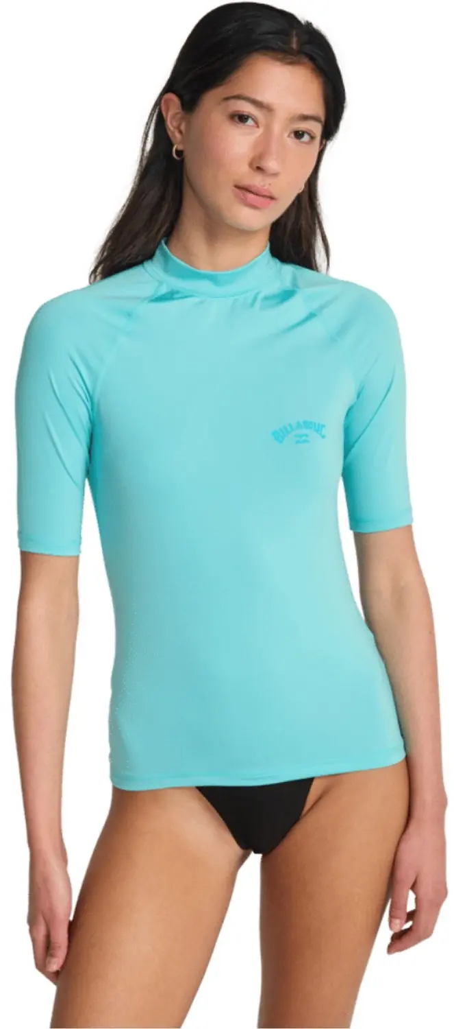 2026 Billabong Dames Tropisch Surfshirt Met Korte Mouwen Van Lycra EBJ