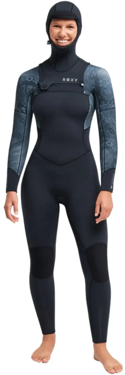 2026 Roxy Dames Swell Natural 5/4mm Borst Ritssluiting Met Capuchon We