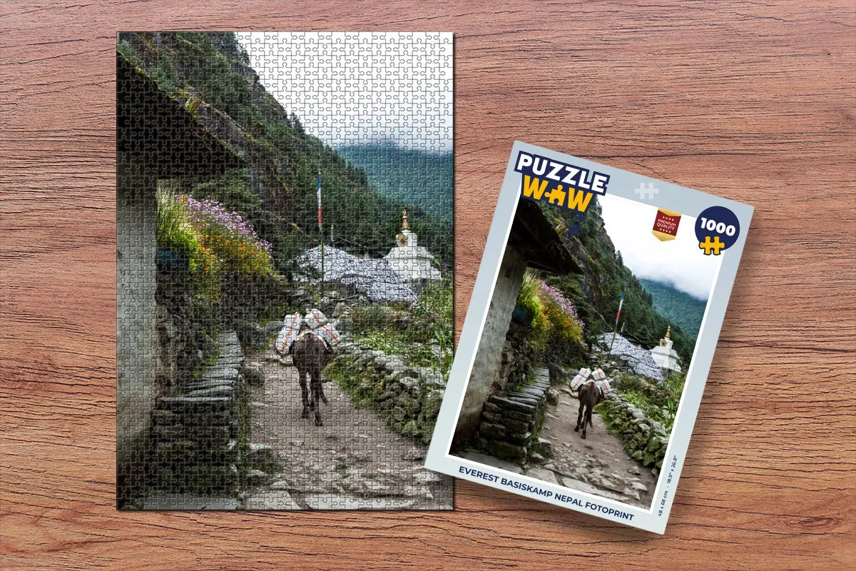 PuzzleWow Everest Basiskamp Nepal Fotopuzzel 1000 Stuks - Multicolor