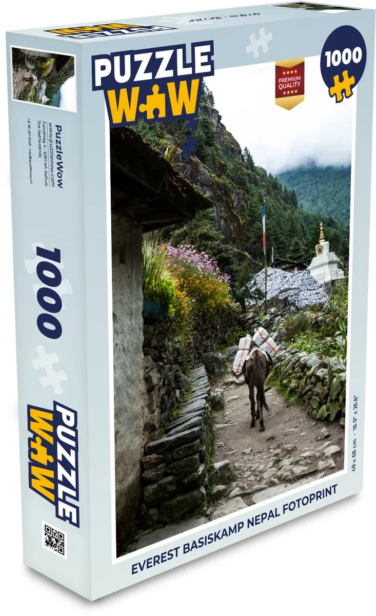 PuzzleWow Everest Basiskamp Nepal Fotopuzzel 1000 Stuks