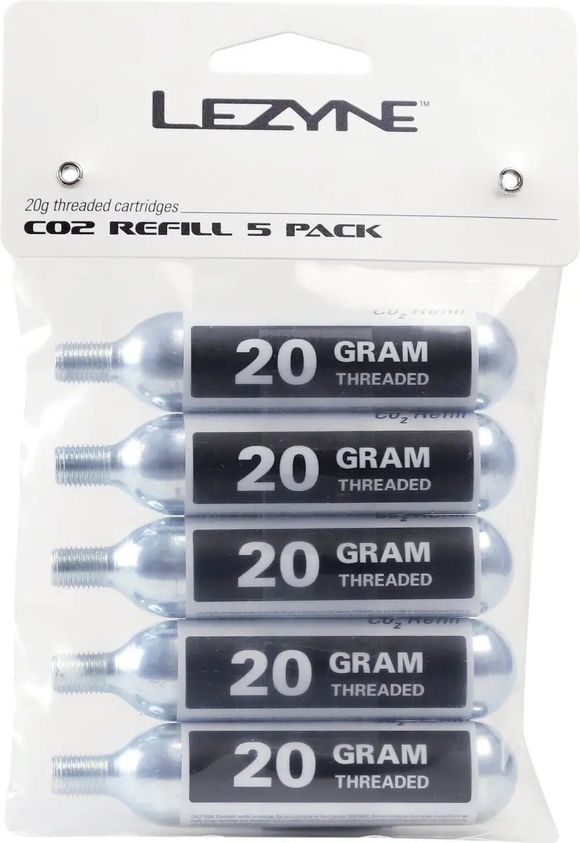 Lezyne CO2 Vervangingspatronen 20g - 5 Stuks - afbeelding 2 van 4