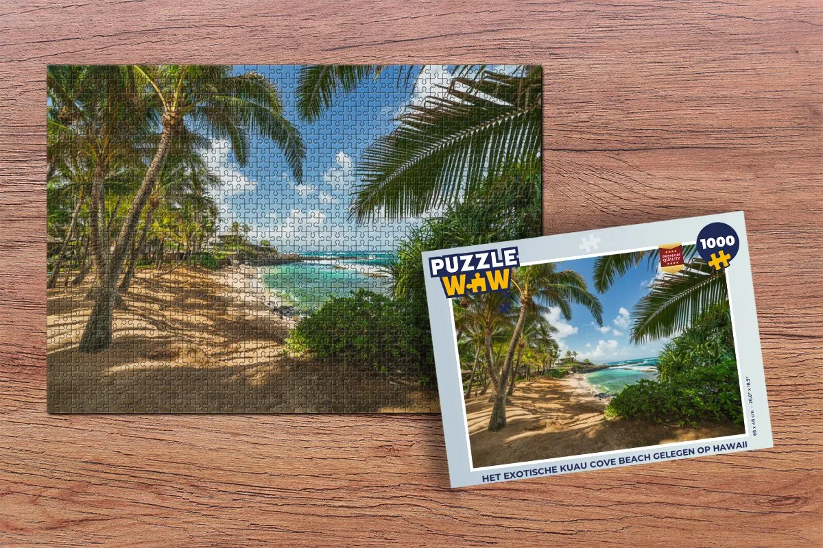 PuzzleWow Kuau Cove Beach Hawaii Legpuzzel 1000 Stuks - Multicolor