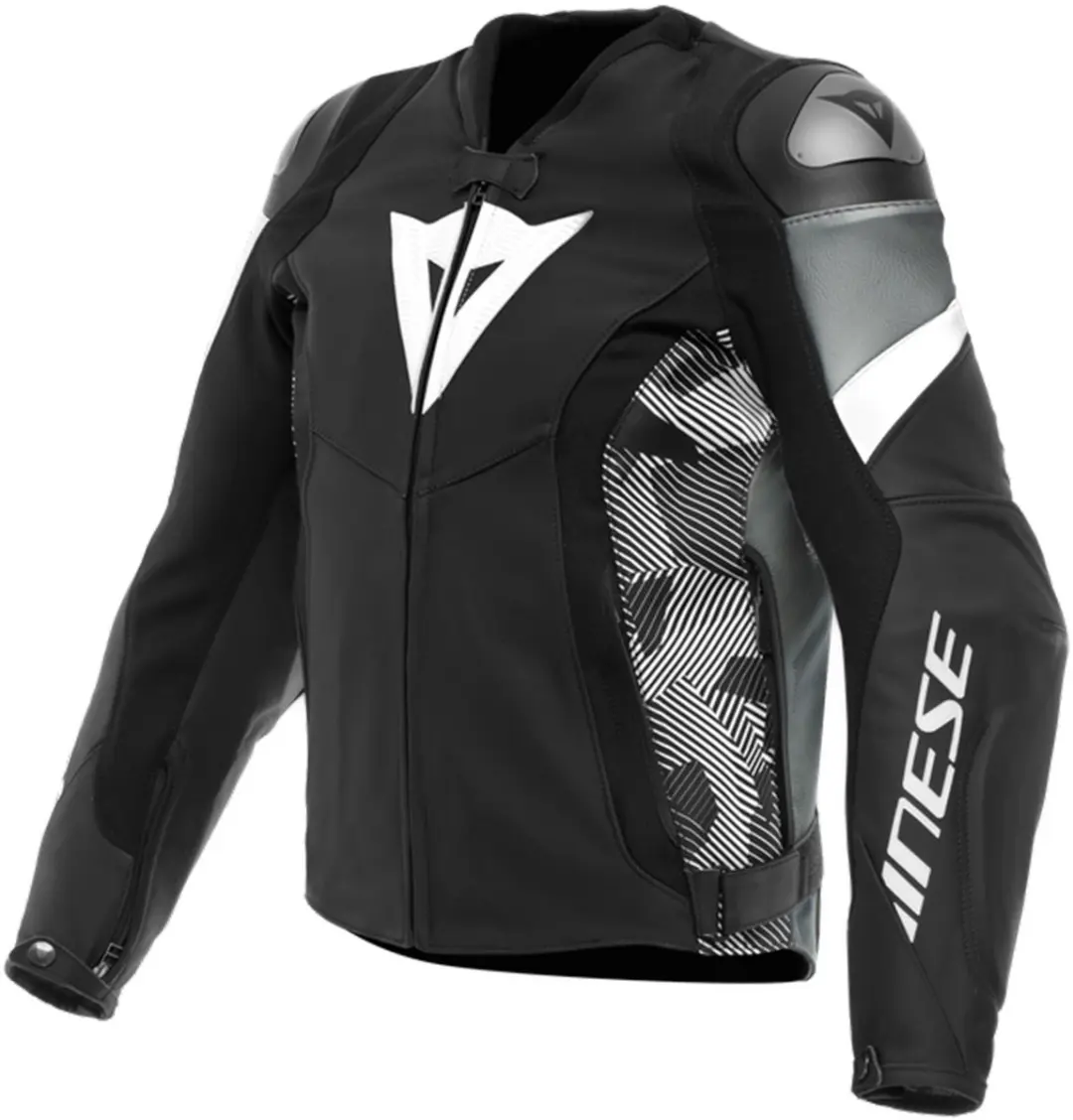 Dainese Avro Leren 5 Jas Zwart Wit Antraciet