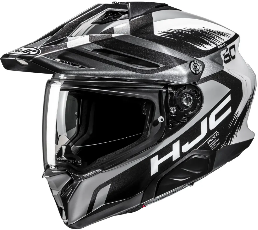HJC RPHA-60 Quid Adventurehelm - Zwart/Wit/Zilver - afbeelding 2 van 2
