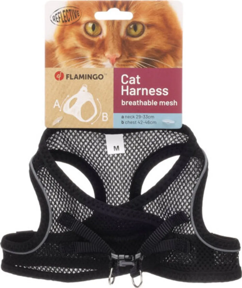Flamingo Kattenharnas Step&Go Berta M - Zwart