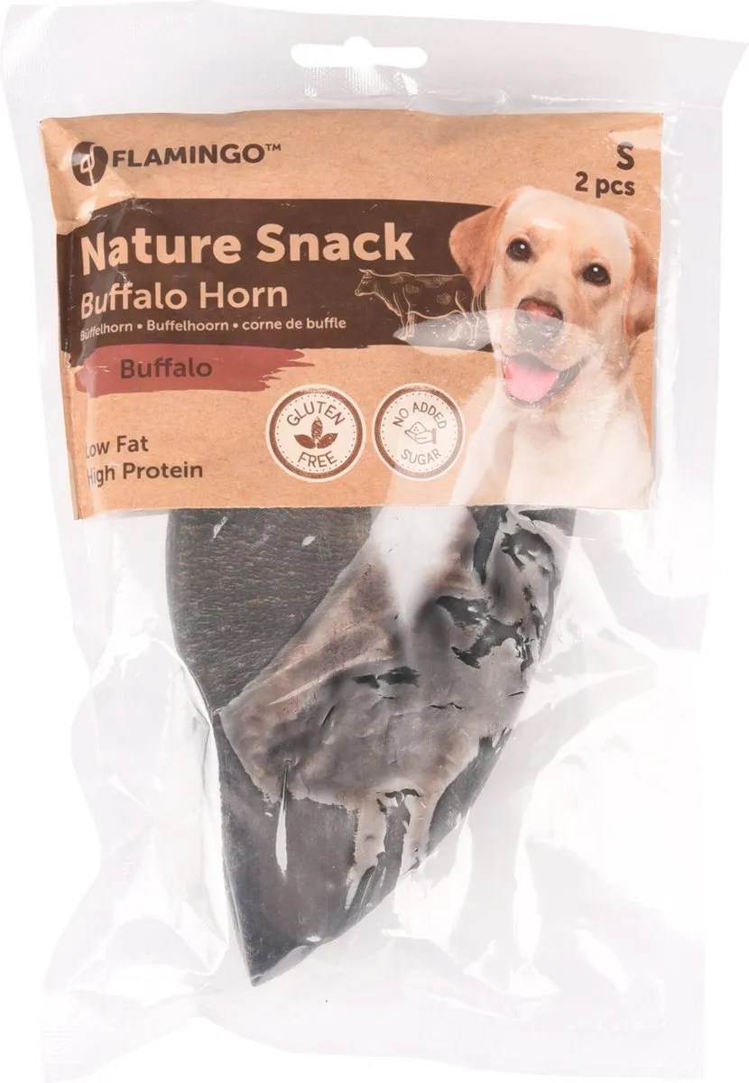 Flamingo Buffelhoorn Nature Hondensnack Small - 2 Stuks