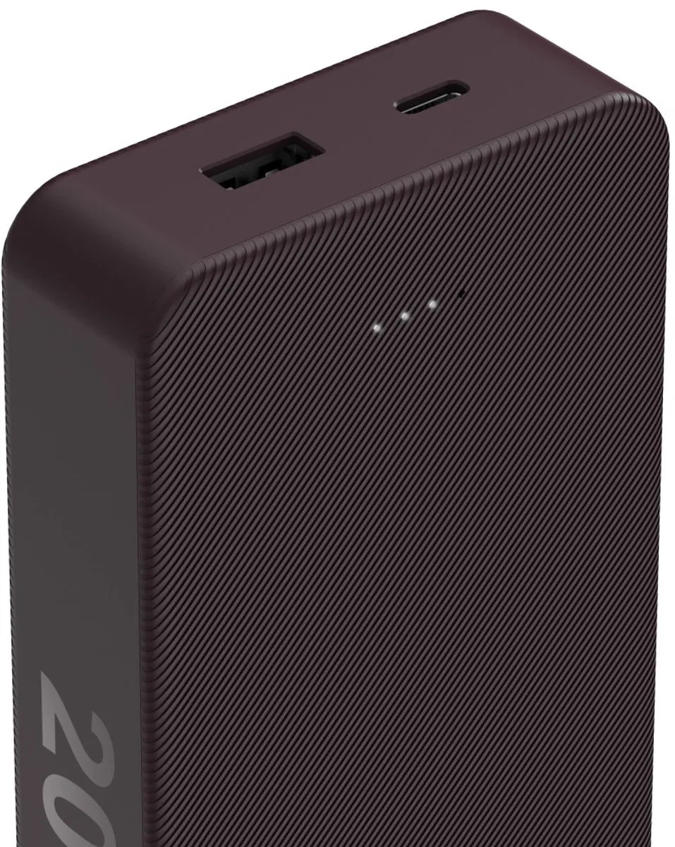 Hama Powerbank - Color - 20000mAh - 15W - 1x USB-C, 1x USB-A - Pruim