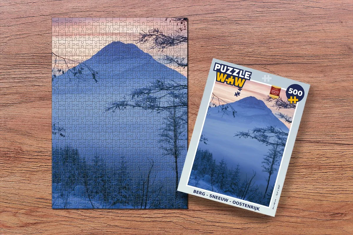 PuzzleWow Berg Sneeuw Oostenrijk Legpuzzel 500 Stuks - Multicolor