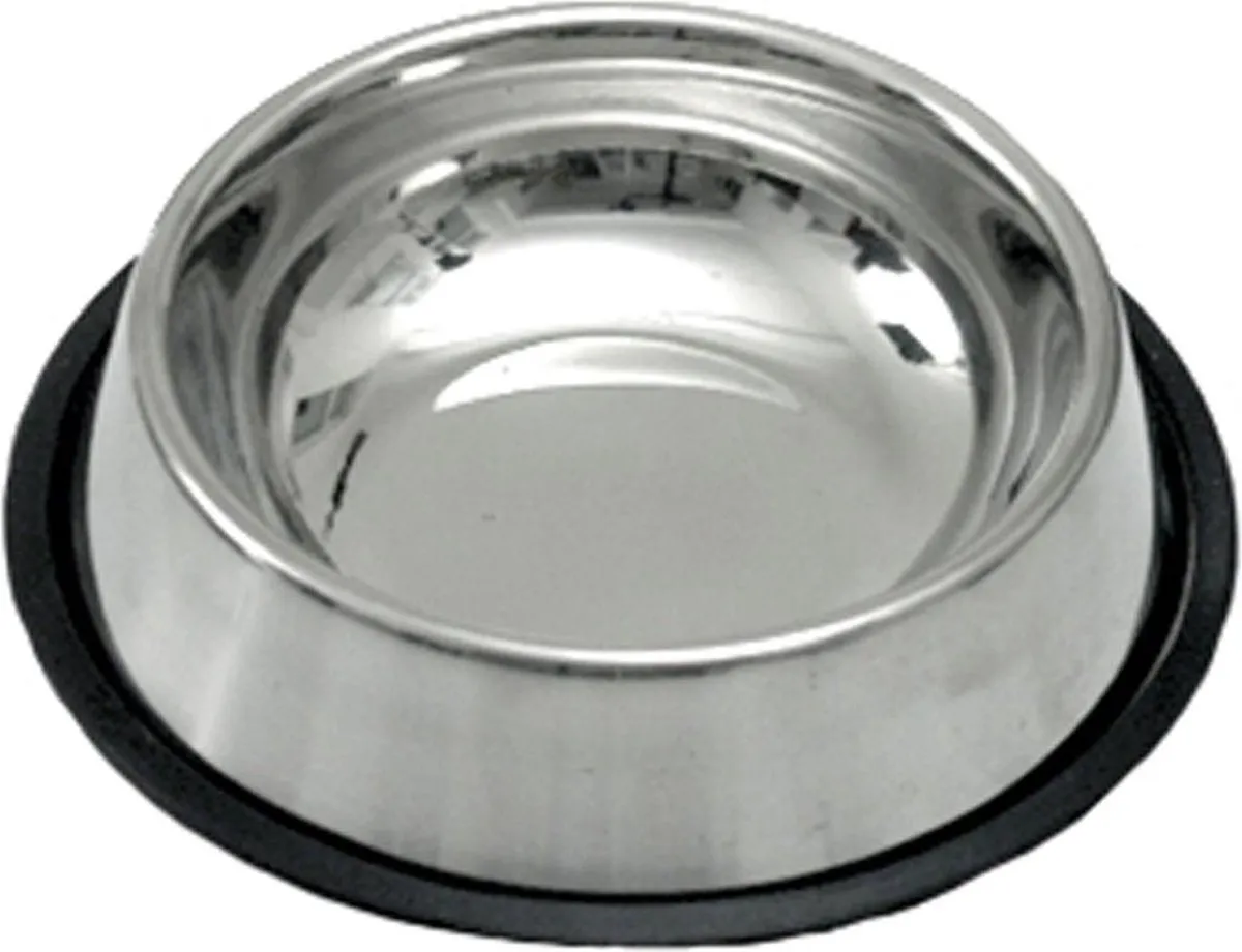 Flamingo Kattenvoerbak Anti-Slip 11cm - Zilver