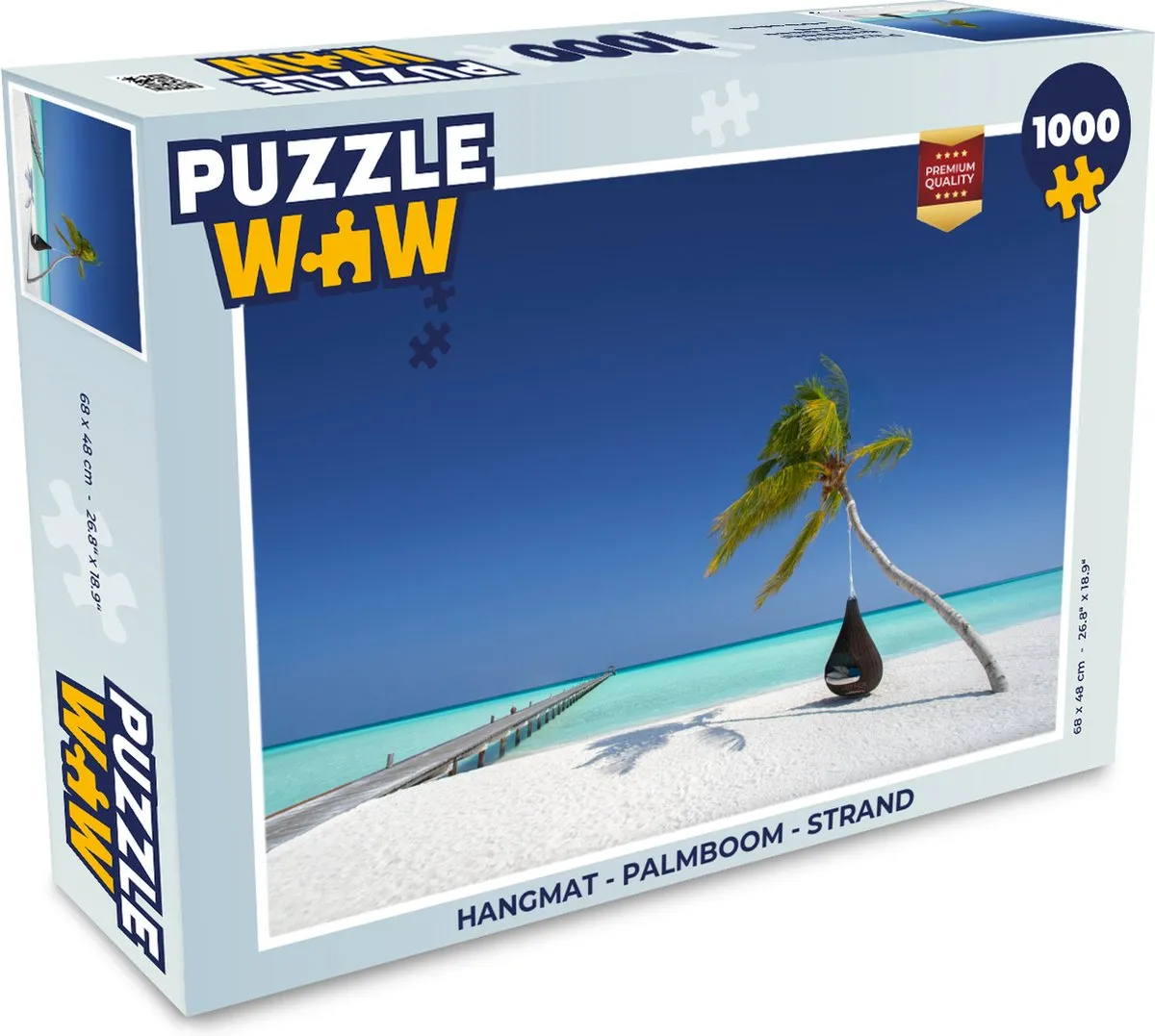 PuzzleWow Hangmat Strand Palmboom Legpuzzel 1000 Stuks