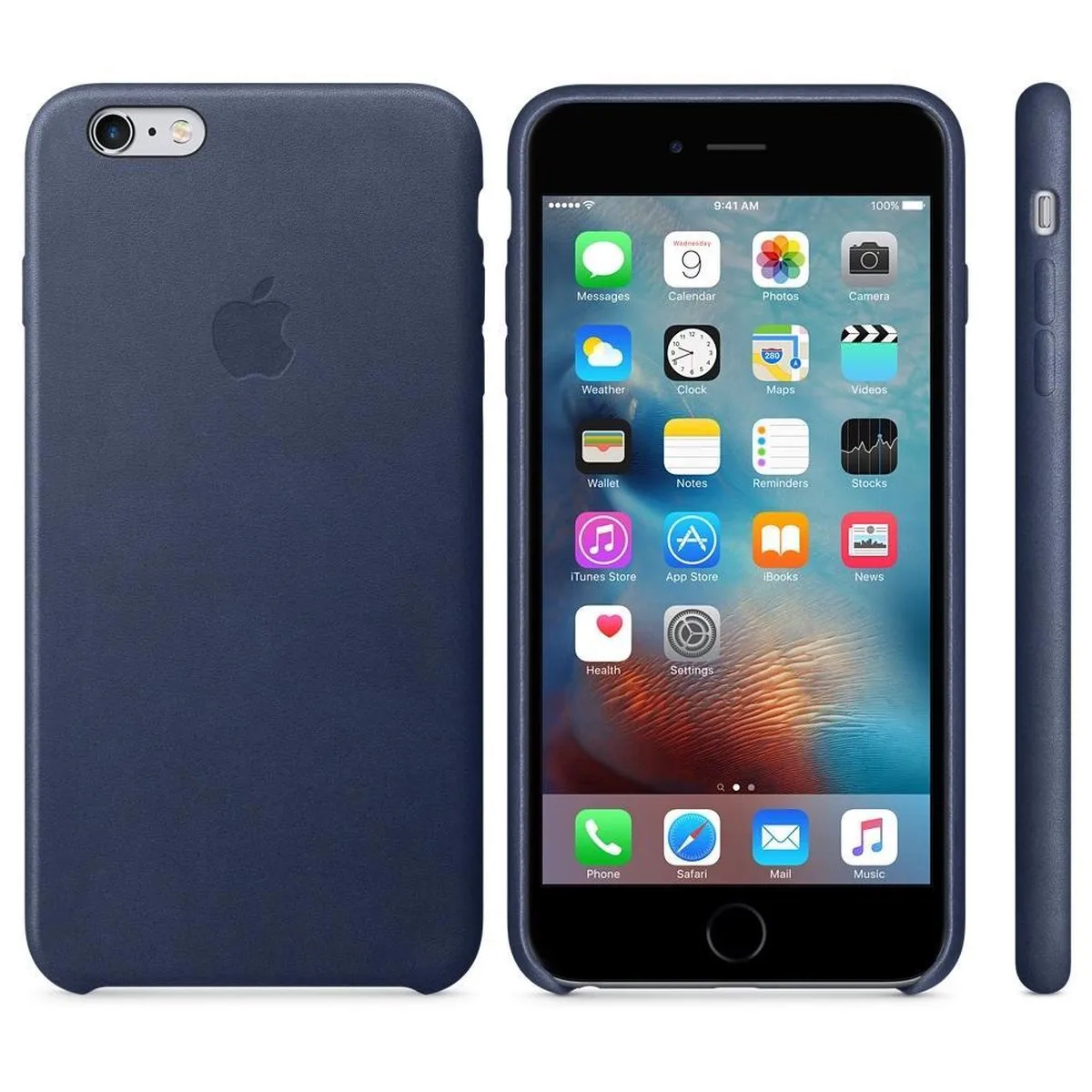 Apple Lederen Back Cover iPhone 6/6s Plus Midnight MKXD2ZM/A - afbeelding 6 van 6