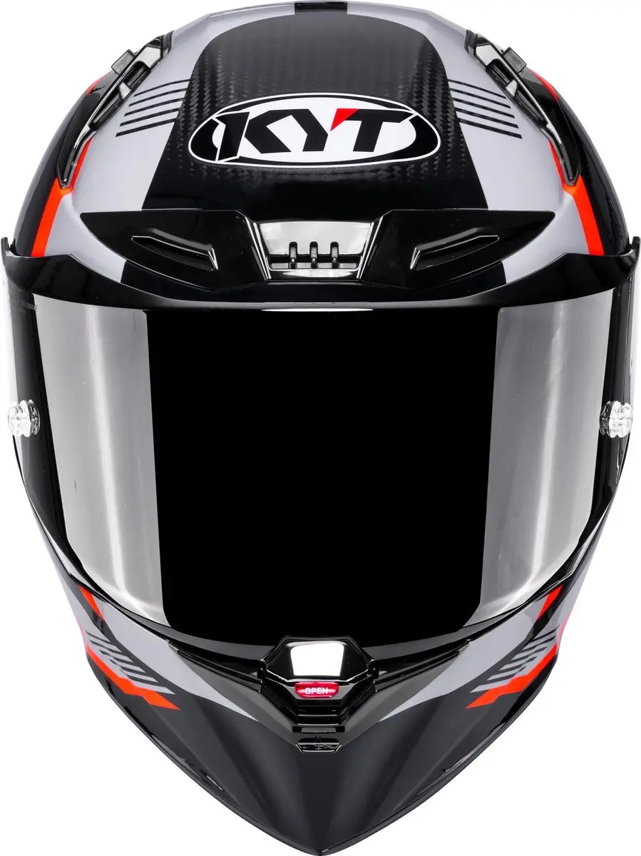 KYT R1R Carbon Zone Volle motorhelm - M Koolstof/Oranje - afbeelding 5 van 6