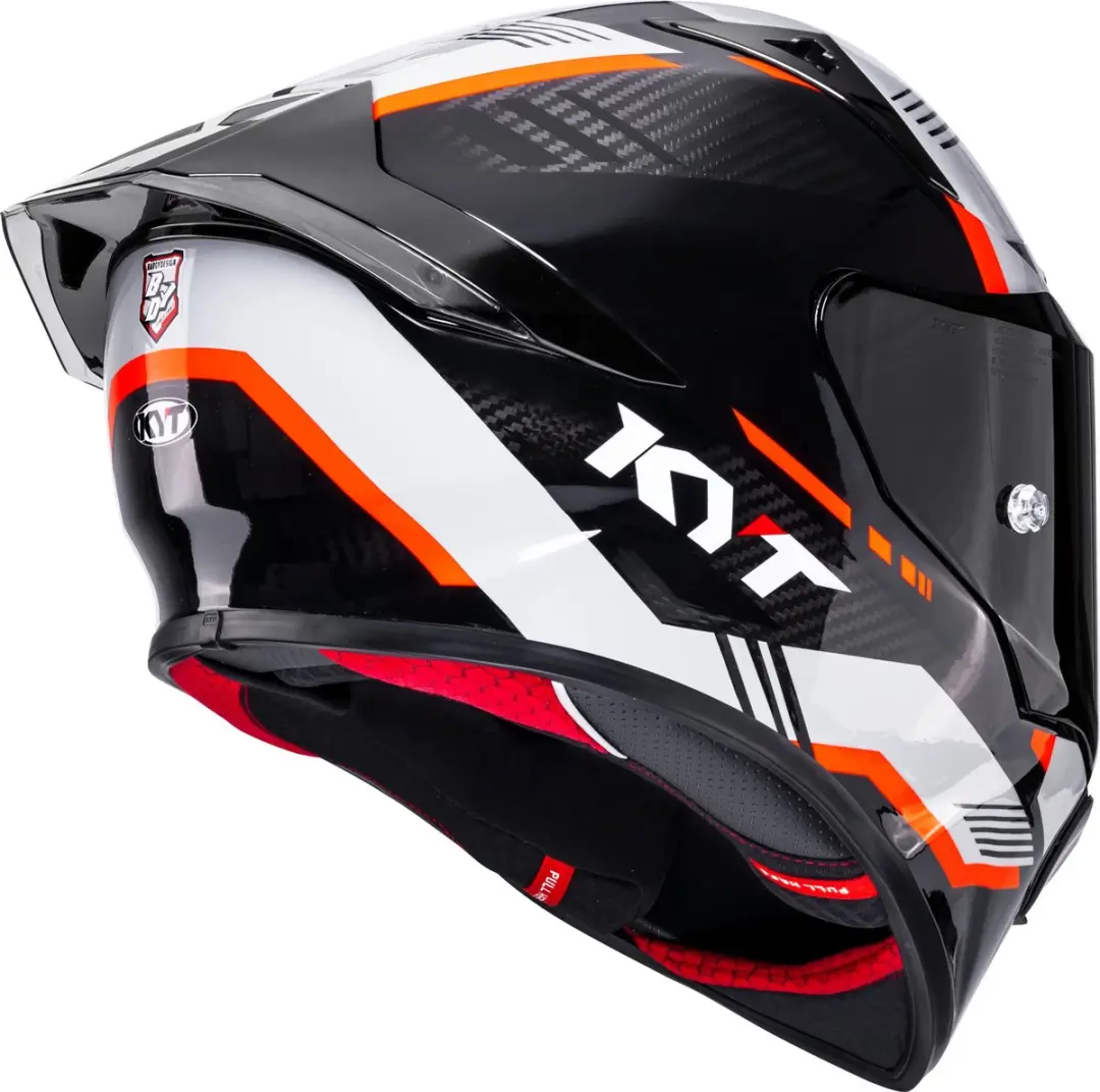 KYT R1R Carbon Zone Volle motorhelm - M Koolstof/Oranje - afbeelding 2 van 6