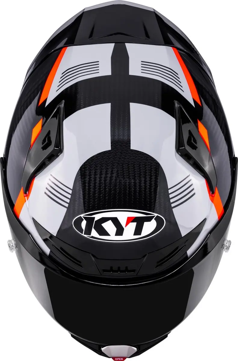 KYT R1R Carbon Zone Volle motorhelm - M Koolstof/Oranje - afbeelding 4 van 6