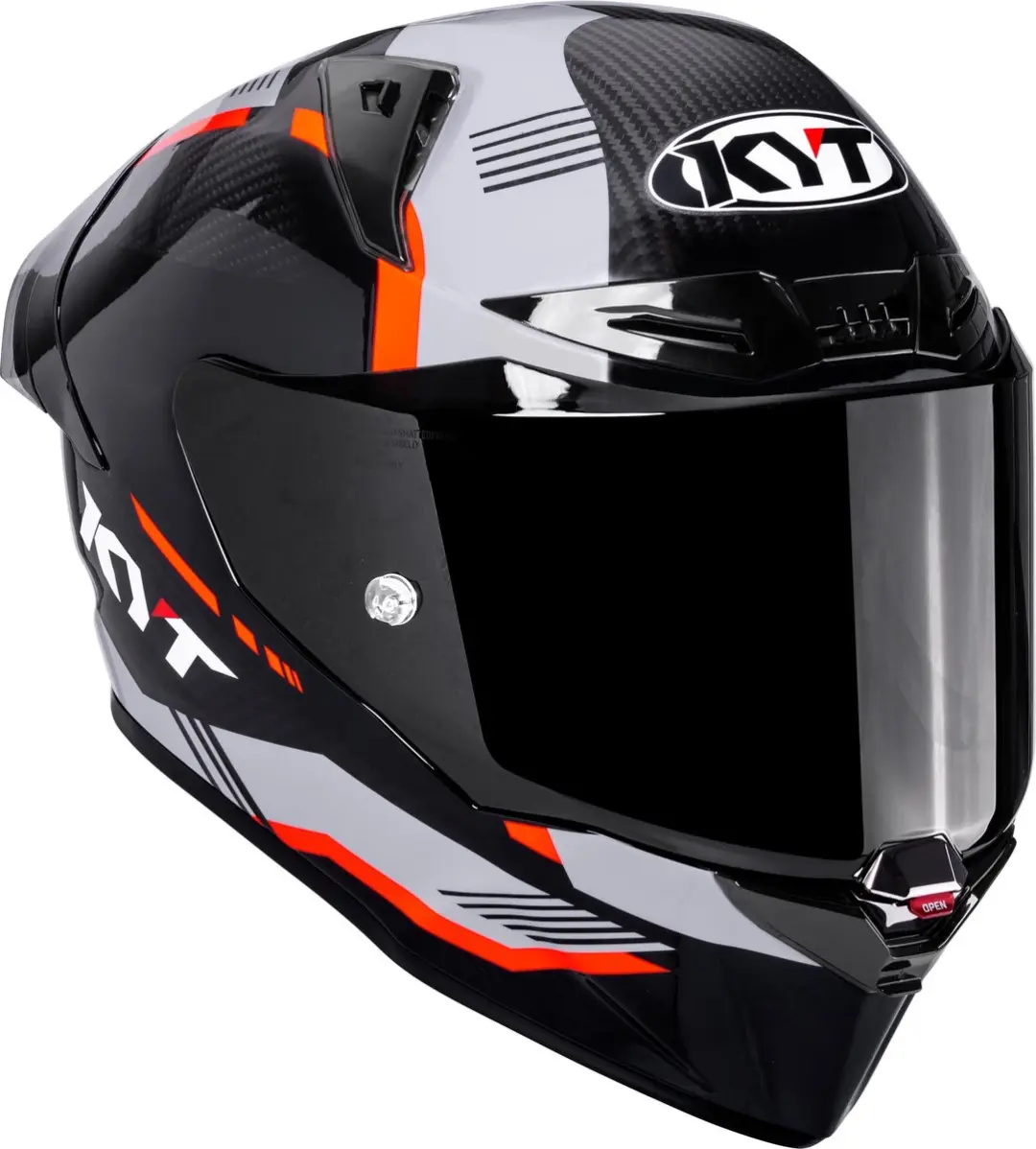 KYT R1R Carbon Zone Volle motorhelm - M Koolstof/Oranje - afbeelding 3 van 6