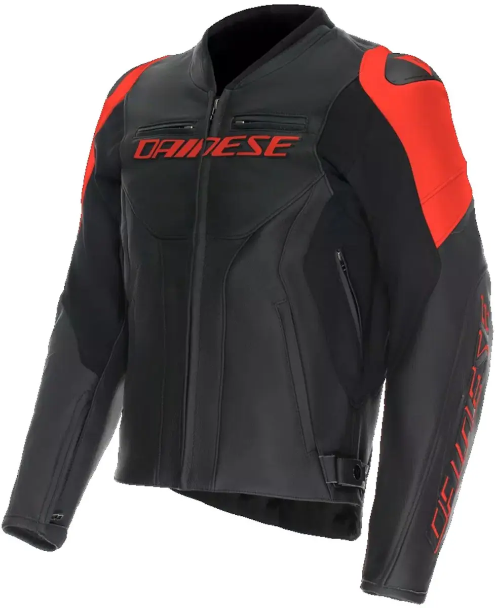 Dainese Racing 5 Zwart Rood Leren Motorjas