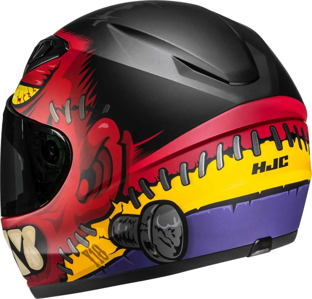 HJC Y10 Frank Kinderhelm - S - Zwart/rood - afbeelding 4 van 6