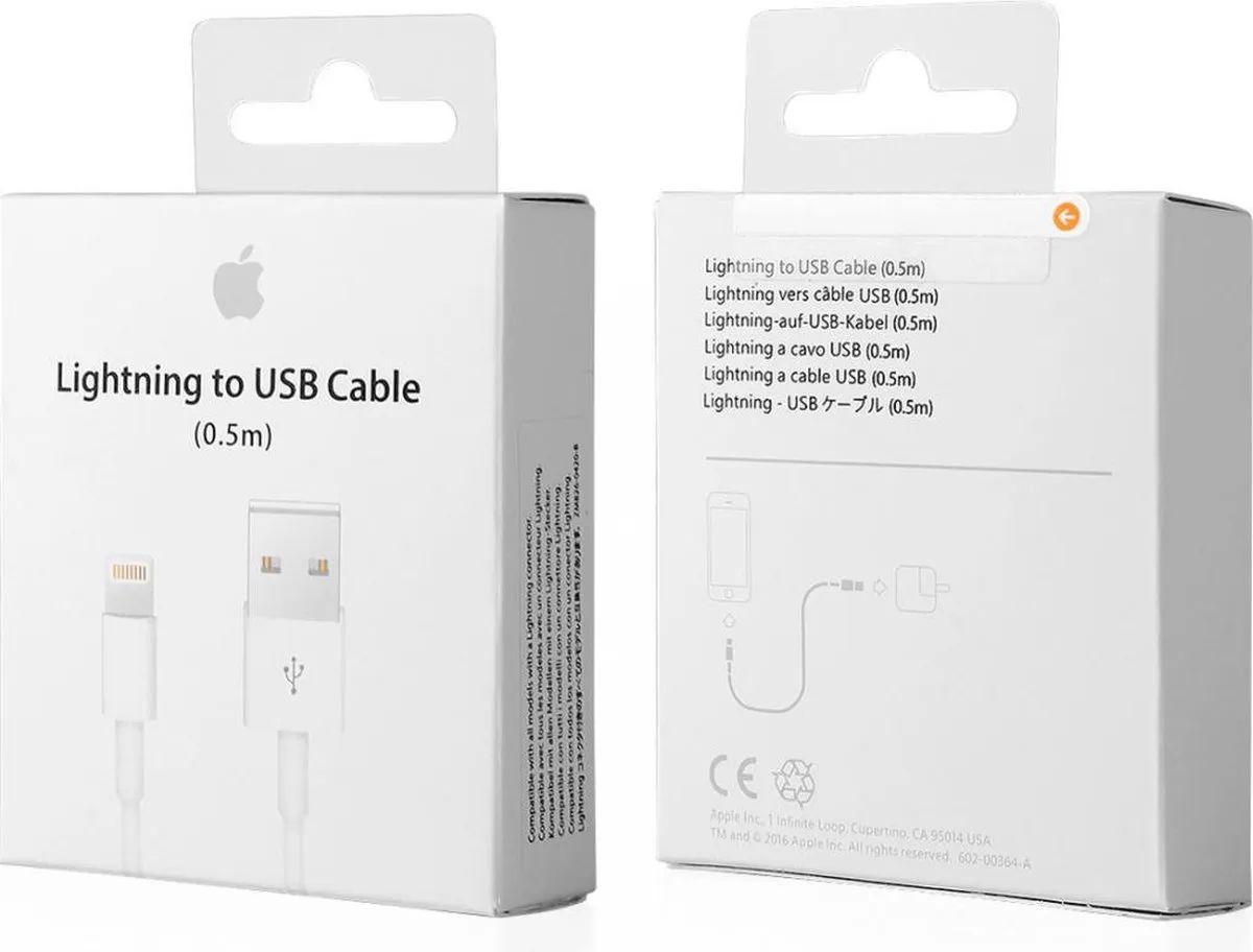 Apple USB naar Lightning Kabel AP-ME291 Wit