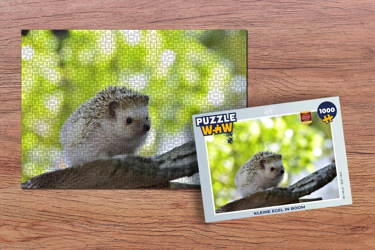 PuzzleWow Legpuzzel Kleine egel in boom 1000 Stuks - Multicolor