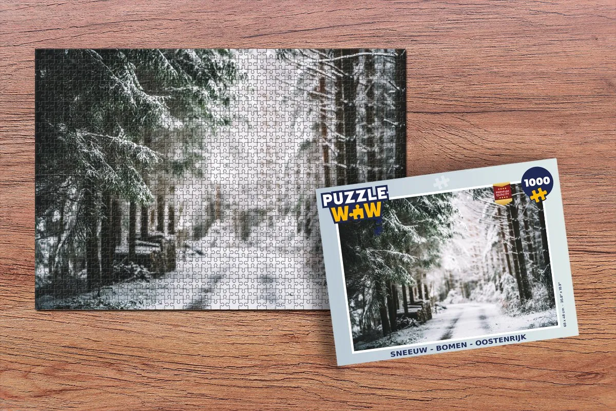 PuzzleWow Sneeuw - Bomen - Oostenrijk Legpuzzel 1000 Stuks - Multicolor