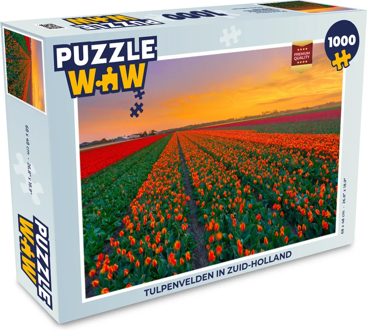 PuzzleWow Tulpenvelden in Zuid-Holland Legpuzzel 1000 Stuks