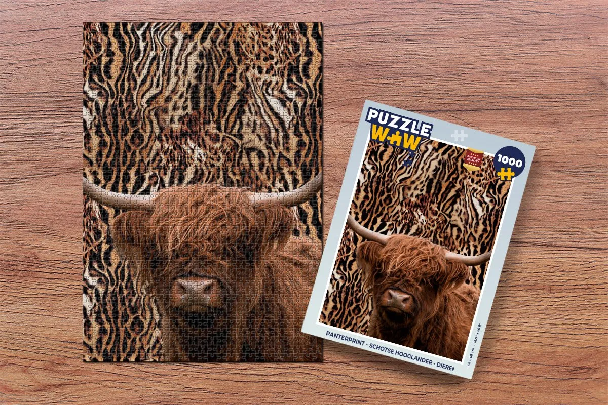 PuzzleWow Panterprint Legpuzzel 1000 Stuks - Multicolor