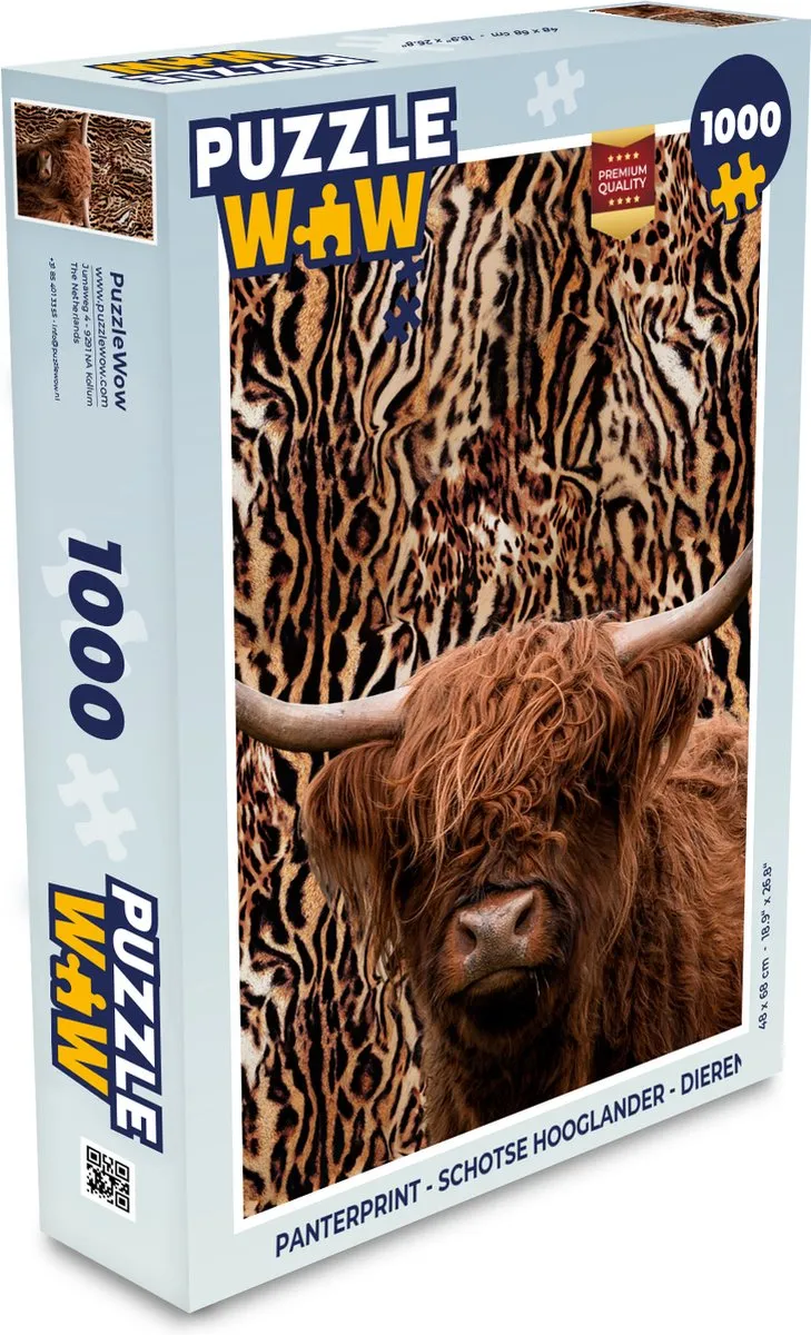 PuzzleWow Panterprint Legpuzzel 1000 Stuks