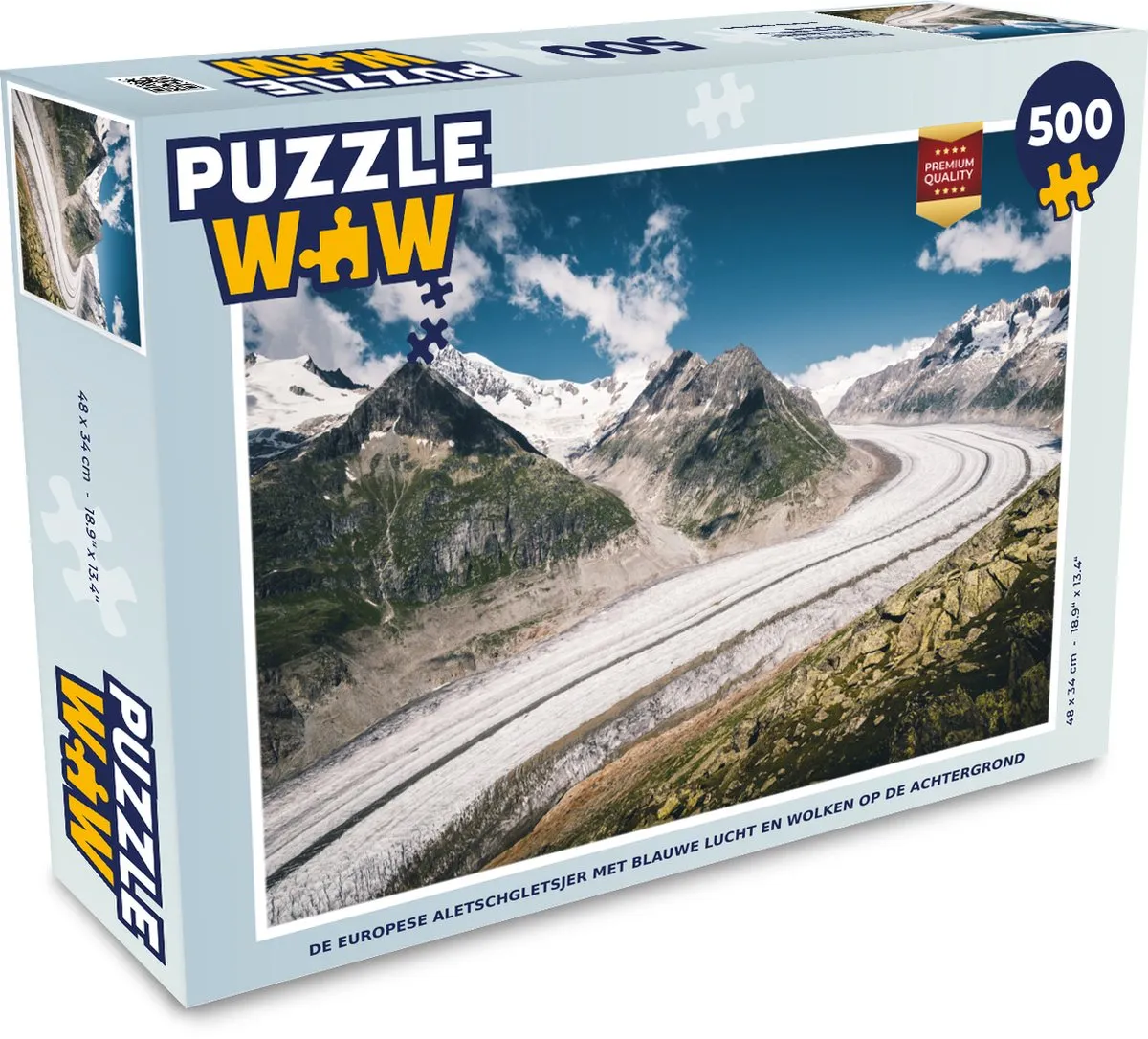 PuzzleWow Legpuzzel De Europese Aletschgletsjer 500 Stuks