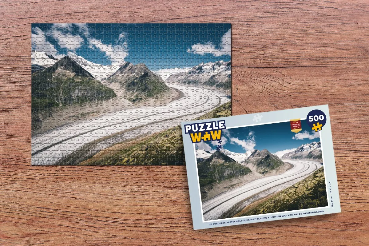 PuzzleWow Legpuzzel De Europese Aletschgletsjer 500 Stuks - Multicolor