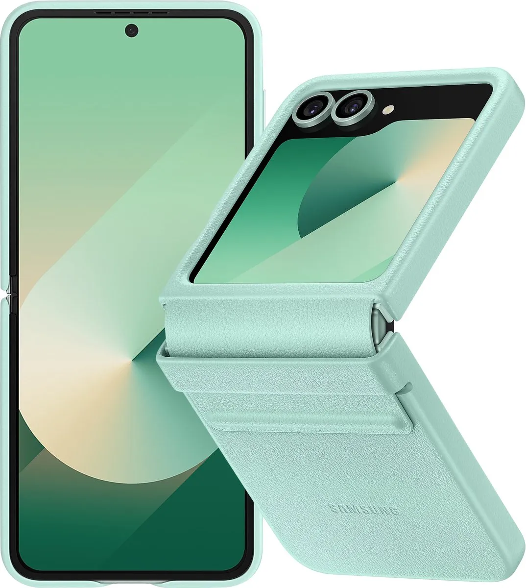 Samsung Galaxy Z Flip6 Vegan Leren Hoesje EF-VF741PMEGWW - Munt