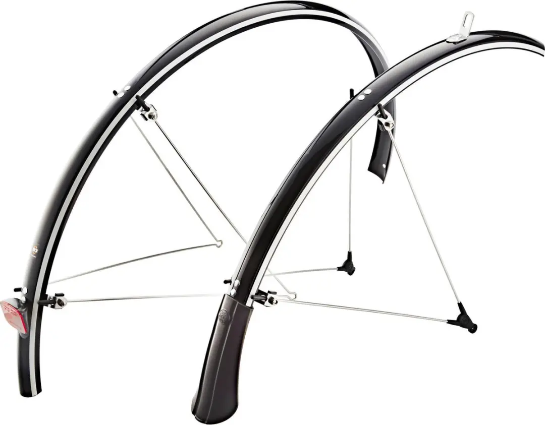 SKS B35 Spatbord 28" met reflectiestrepen, black