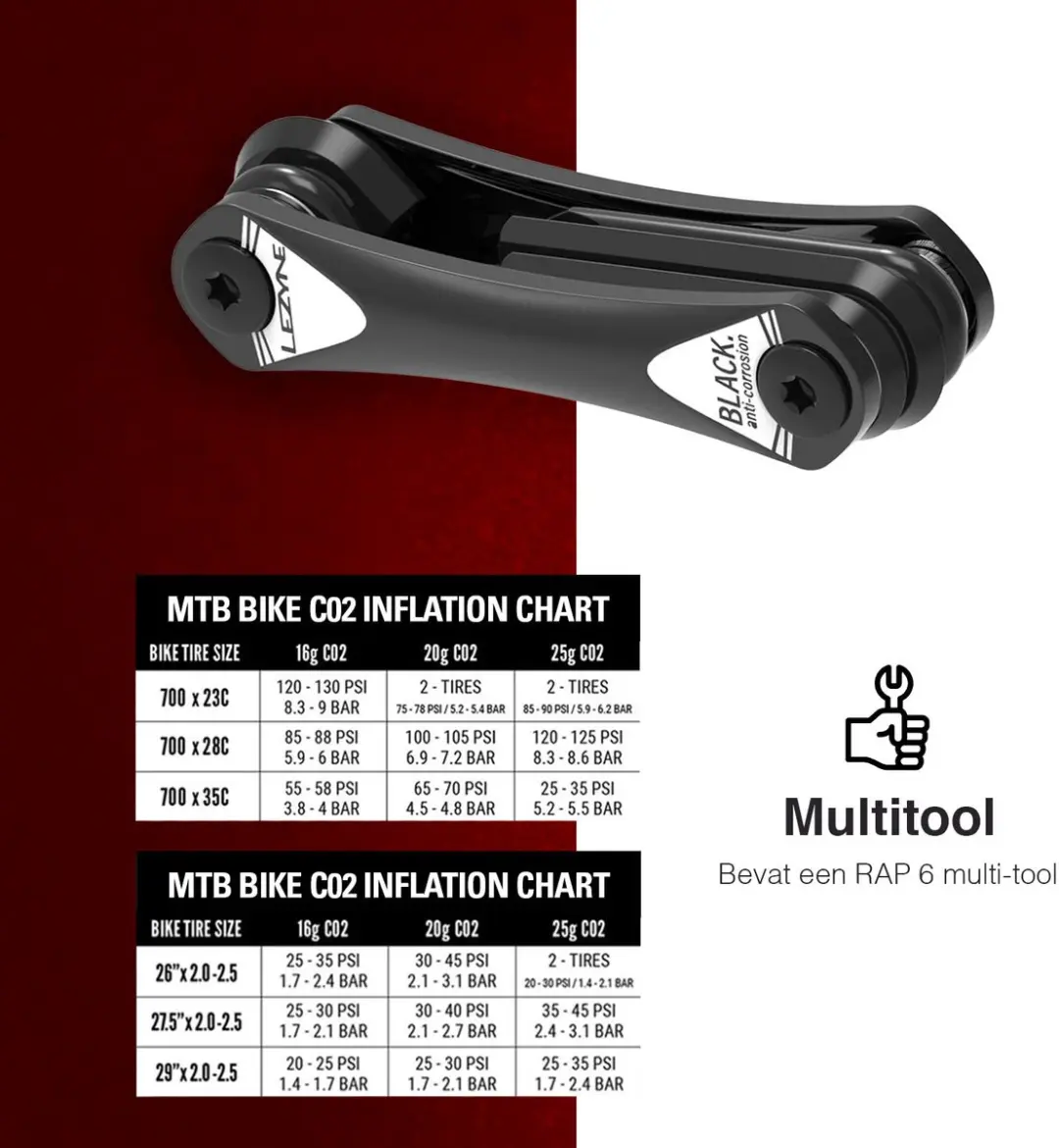 Lezyne M-Caddy CO2 Kit Zwart - afbeelding 3 van 6
