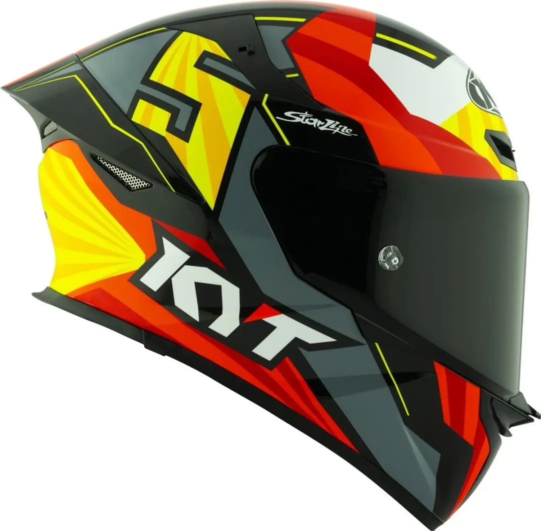 KYT TT-Revo Flux integraalhelm - Rood/Geel - afbeelding 4 van 6