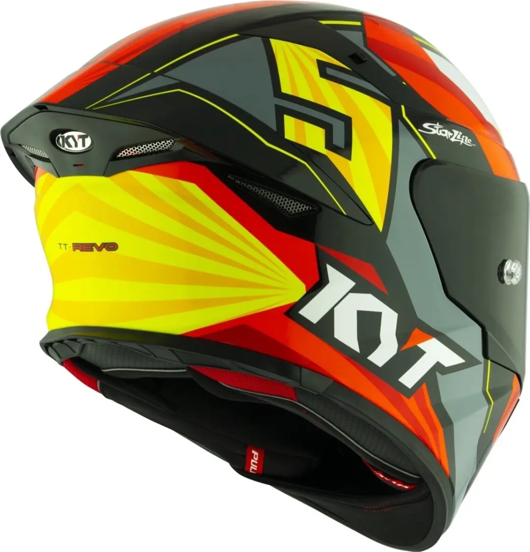 KYT TT-Revo Flux integraalhelm - Rood/Geel - afbeelding 2 van 6