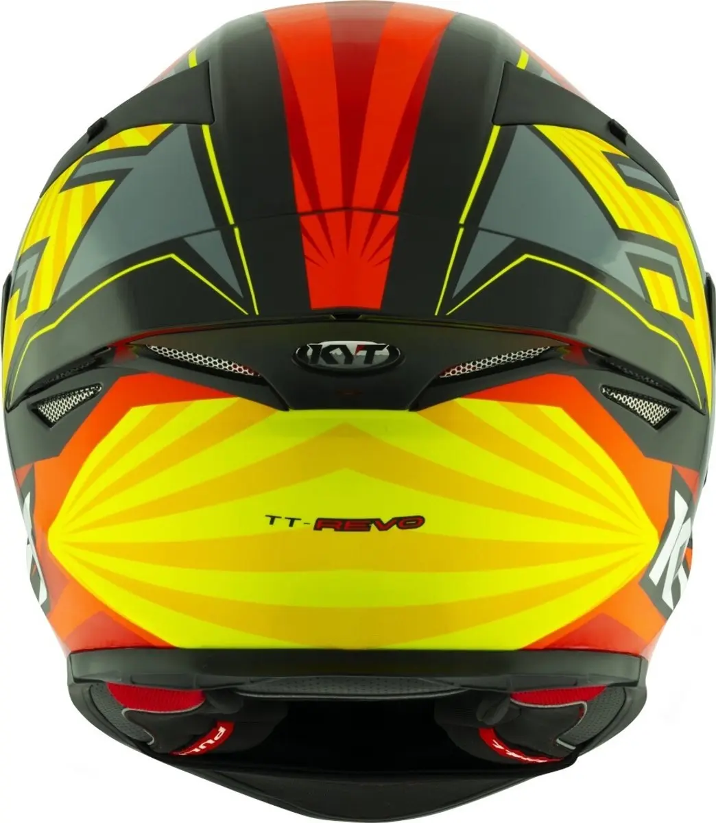 KYT TT-Revo Flux integraalhelm - Rood/Geel - afbeelding 3 van 6