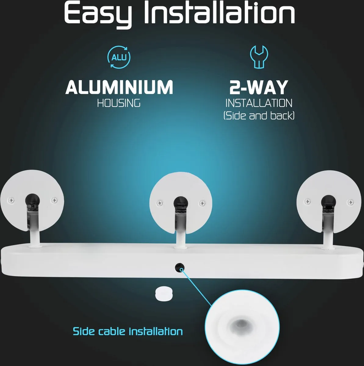 Ledvion LED Plafondspot 3-lichts Wit - GU10 - IP20