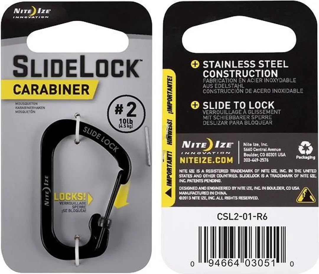 Nite Ize SlideLock CSL2-01-R6 Karabijnhaak - Zwart - afbeelding 2 van 6