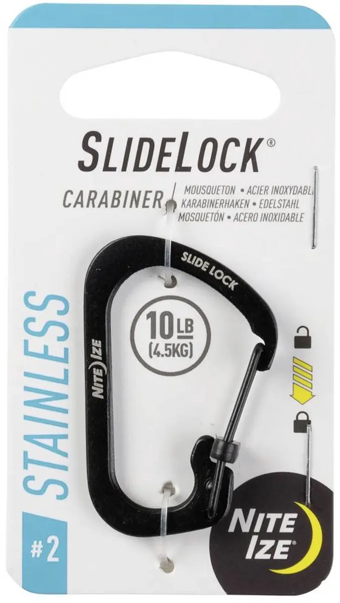 Nite Ize SlideLock CSL2-01-R6 Karabijnhaak - Zwart - afbeelding 4 van 6