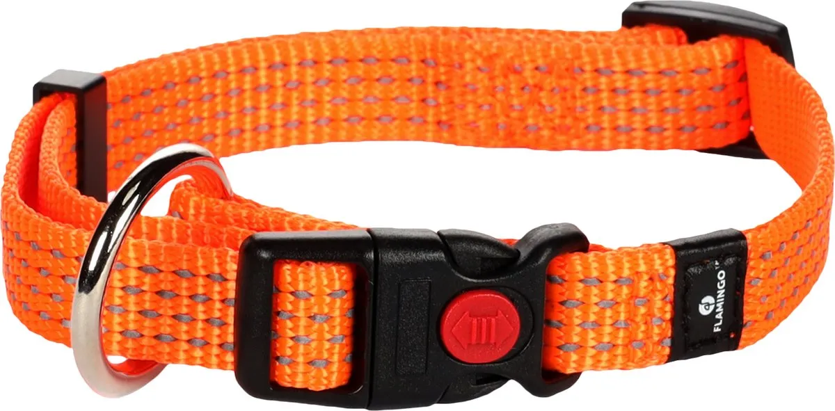 Flamingo Halsband Len Fluorooranje S 30-45cm