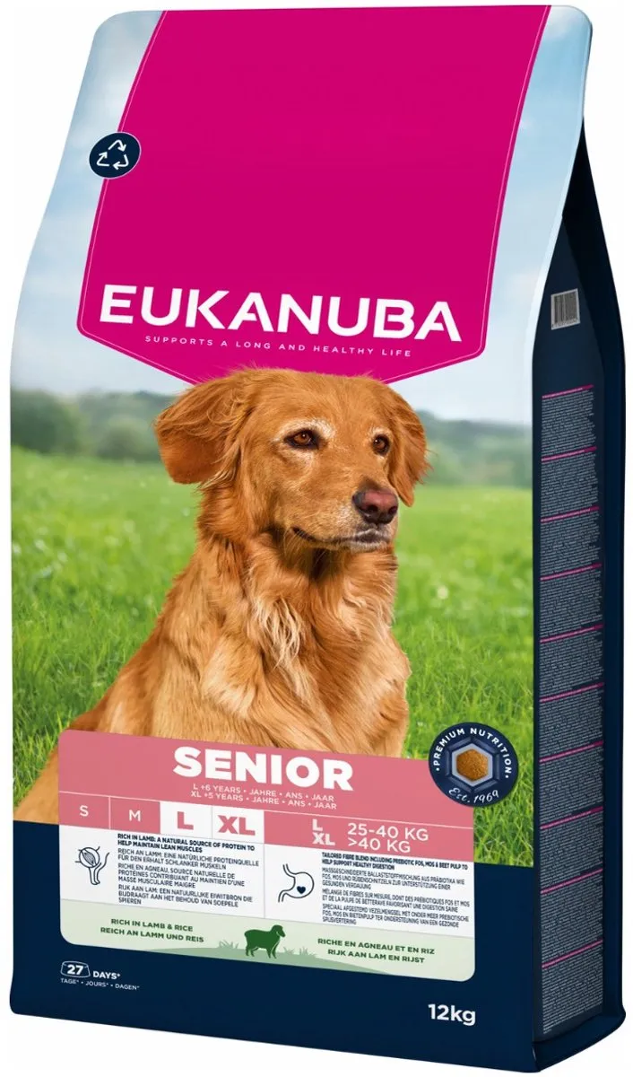 Eukanuba Senior Large Breed Hondenbrokken Lam & Rijst 12kg