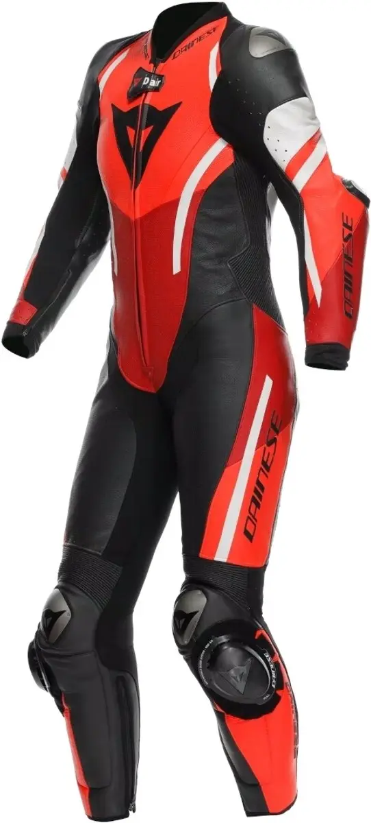 Dainese Misano 3 D-Air Perforated Dames Zwart Fluo Rood Rood 1-Delig Motorpak