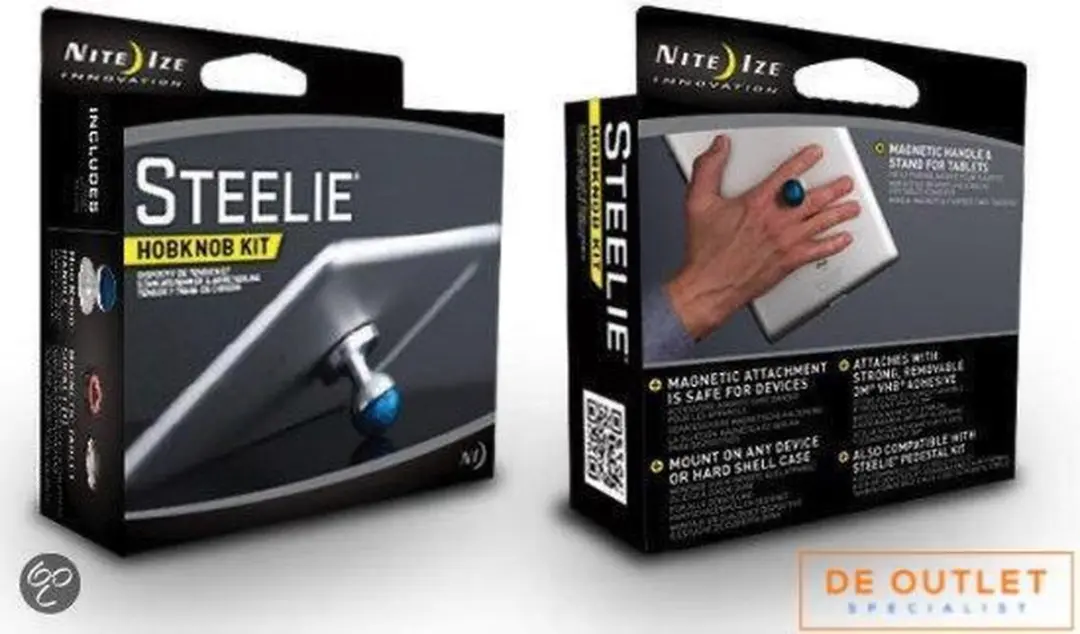 Nite Ize Steelie HobKnob Kit Tablethouder Zilver - afbeelding 2 van 3