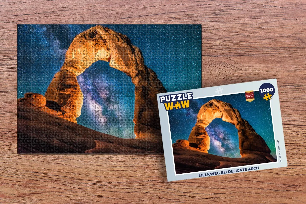PuzzleWow Melkweg bij Delicate Arch Legpuzzel 1000 Stuks - Multicolor