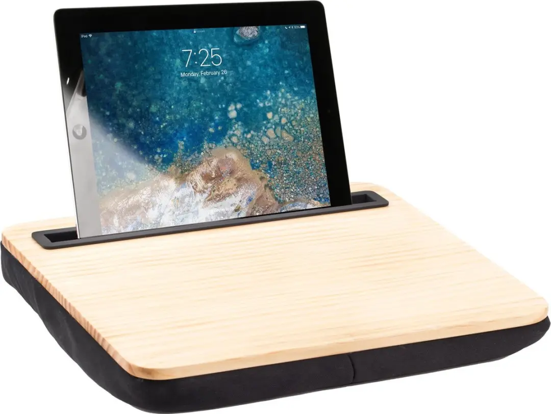 Kikkerland iBed Tablethouder 9 Inch - Hout/Zwart - afbeelding 2 van 6