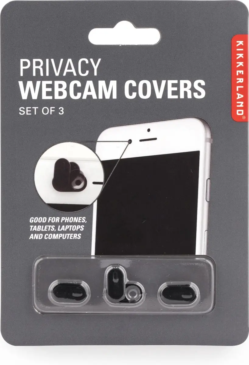 Kikkerland Privacy Webcam Afdekplaten Zwart - afbeelding 4 van 5