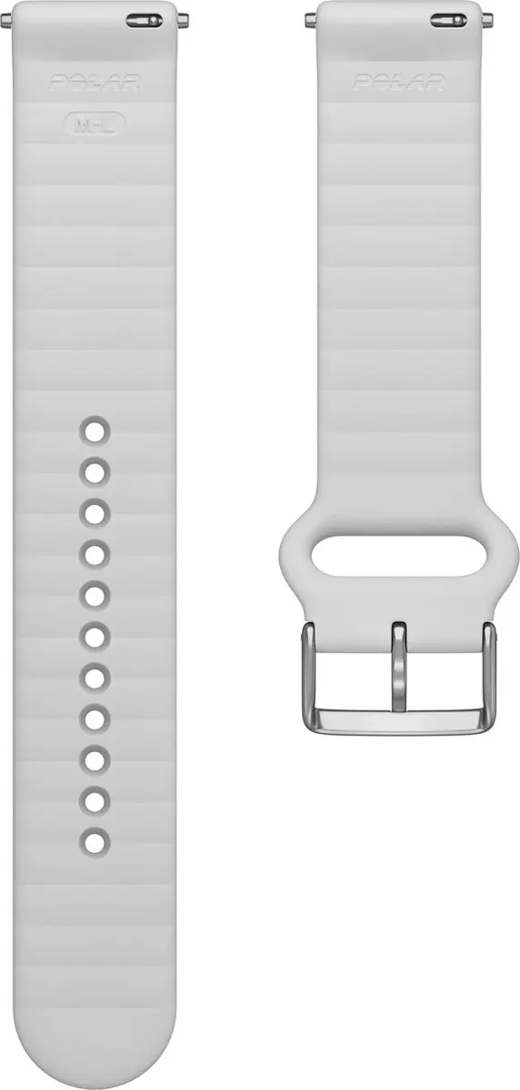 Polar Horlogebandje 20mm Silicone Tunnel S-L Wit - afbeelding 3 van 6