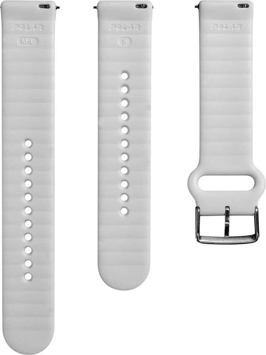 Polar Horlogebandje 20mm Silicone Tunnel S-L Wit - afbeelding 4 van 6